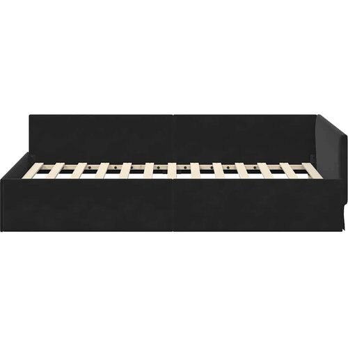 VidaXL Kutni okvir kreveta Crna 90 x 190 cm Velvet i inženjerski drvo Slike