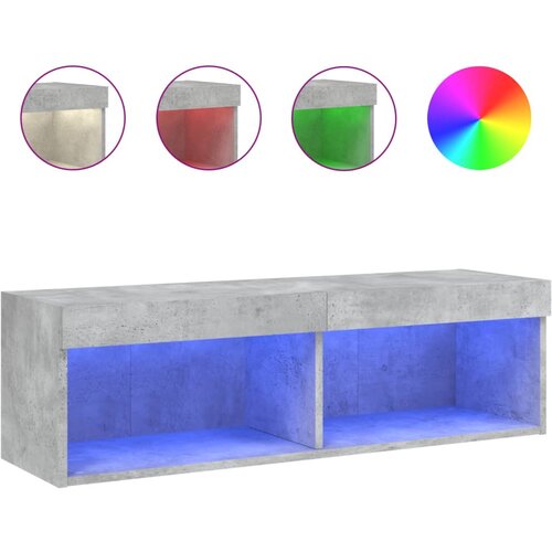 vidaXL TV omarica z LED lučkami betonsko siva 100x30x30 cm, (20988546) Cene