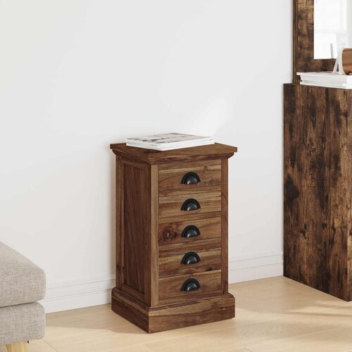  Komoda s ladicama Prirodna 35 x 30 x 60 cm Čvrsto teak drvo Slike