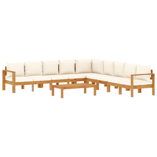  6-dijelna set vrtnih sofa s jastucima masivno bagremovo drvo Krema Slike
