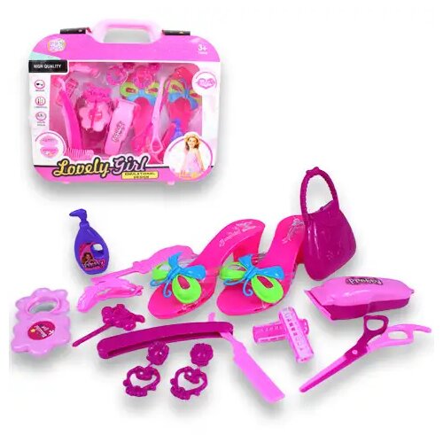 Magic Toys Kozmetički set sa frizerskim priborom, cipelama i naušnicama u torbi Cene
