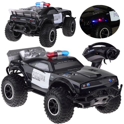 Veliki POLICIJSKI automobil s monster truckom, daljinskim upravljačem i rasvjetom RC0626 Slike