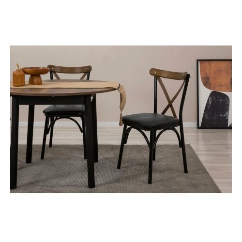 HANAH HOME trpezarijski sto i stolice oliver - black walnut Slike