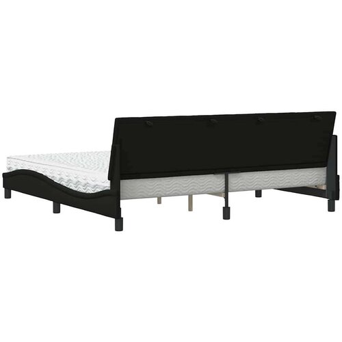  Krevet s madracem crni 200x200 cm od tkanine Slike