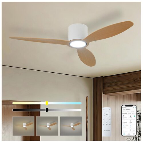  ZEVENTI - LED plafonski ventilator VENTORA LED/24W/230V Wi-Fi Tuya bela/hrast + daljinski upravljač Cene