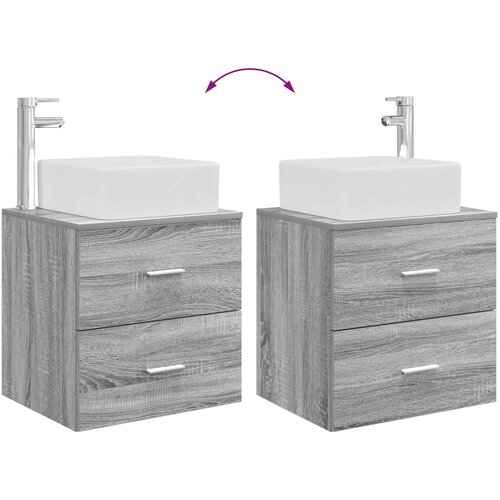 Set namje&amp;scaron;taja za kupaonicu 2 kom. Siva Sonoma 59 x 35 x 80 cm Slike