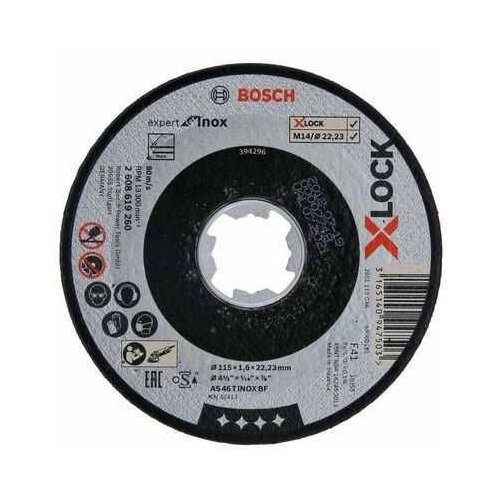 Bosch X-LOCK Expert for Inox 115x1/6x22/23 za ravno sečenje 2608619260/ AS 46 T INOX BF/ 115 mm/ 1/6 mm Slike