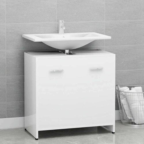 vidaXL Kopalniška omarica bela 60x33x61 cm iverna plošča Cene
