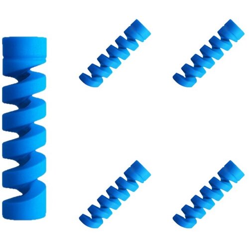 INF 5-Pack Anti-Bend Podatkovni Kabel Spiralni Za&scaron;čitnik Organizator, Silikonski Varčevalec Kablov Blue, (5000277000) Cene