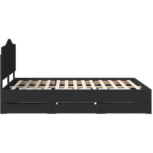  Okvir za krevet Crna 140 x 190 cm Inženjersko Drvo - Crna 140 x 190 cm Slike