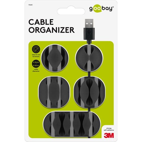 Goobay Organizator kablova 5/1 crni Cene