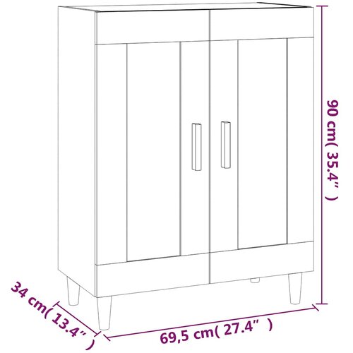  Komoda siva boja betona 69,5x34x90 cm od konstruiranog drva Slike