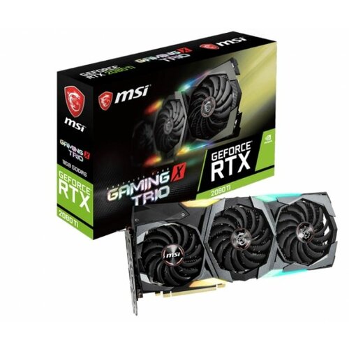 MSI RTX 2080 TI GAMING X TRIO, GeForce RTX 2080 Ti, 11GB/352bit GDDR6, HDMI/3xDP/USB Type-C, 3x TORX Fans 3.0 grafička kartica Slike