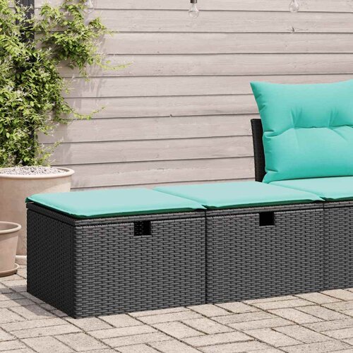  2-dijelni set vrtnih sofa s jastucima crni od poliratana bagrem Cijene