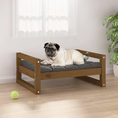 vidaXL krevet za pse boja meda 65,5x50,5x28 cm od masivne borovine