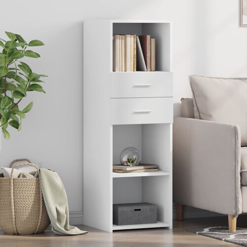 vidaXL Visoka omara bela 40x42,5x124 cm inženirski les Cene