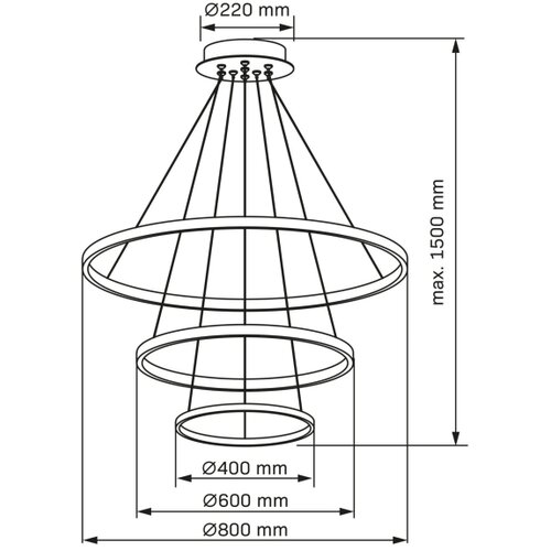  LED luster na sajli LEA LED/60W/230V 4000K prečnik 80 cm hrom Slike