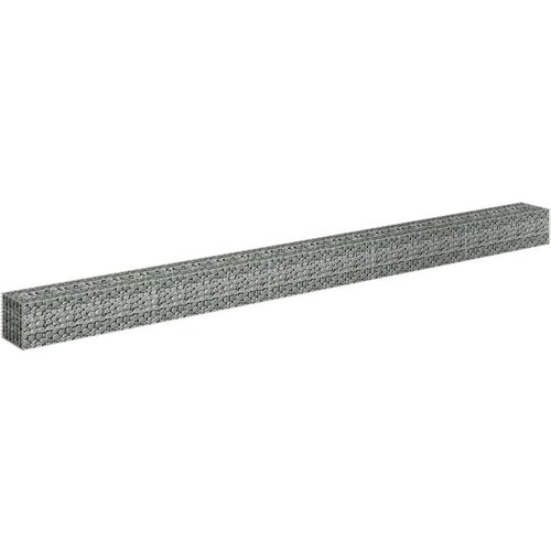 VidaXL Gabionska sadilica od pocinčanog čelika 450 x 30 x 30 cm Slike