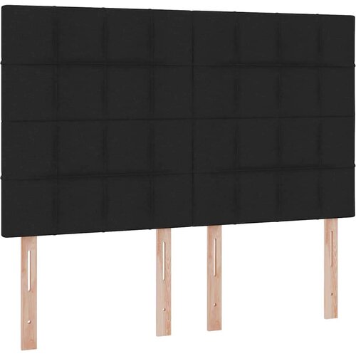  Krevet S LED lampica s uzglavljem Crna 140 x 190 cm tkanina Slike