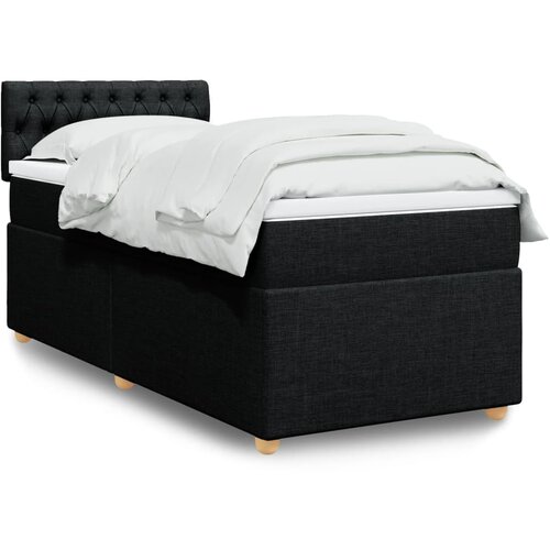 vidaXL Box spring postelja z vzmetnico črna blago Cene
