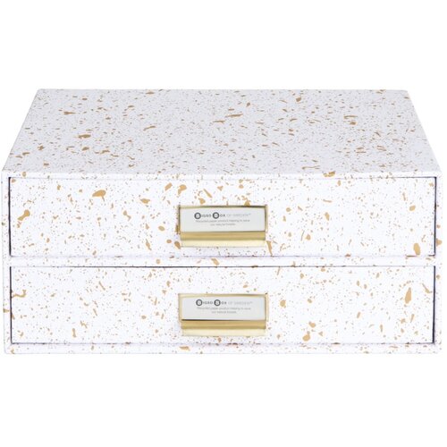 Bigso Box of Sweden Kutija s 2 ladice u zlatno-bijeloj boji Birger Slike