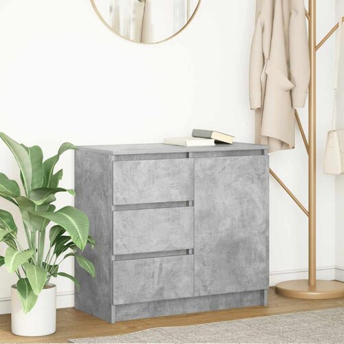 VidaXL Komoda s predalom betonsko siva 71x35x65 cm inženirski les Slike