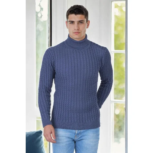 Dewberry 19295 Turtleneck Mens Sweater-INDIGO