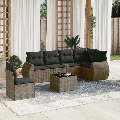 vidaXL 7-dijelni set vrtnih sofa sivi od poliratana Cijene