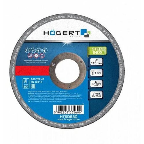 Hogert Brusni disk za metal-inox 115mm 6mm Cene
