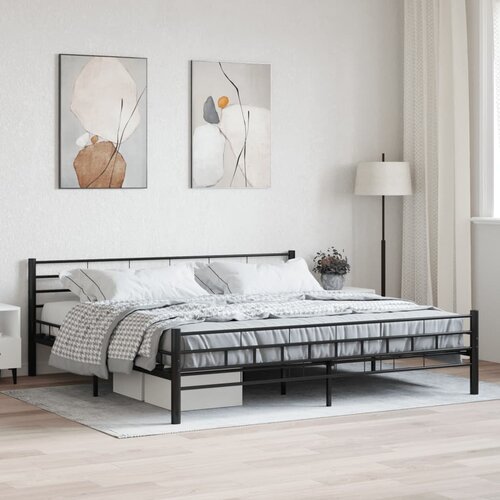 The Living Store Posteljni okvir črn jeklen 200x200 cm - Posteljni Okvir, (21528500) Slike