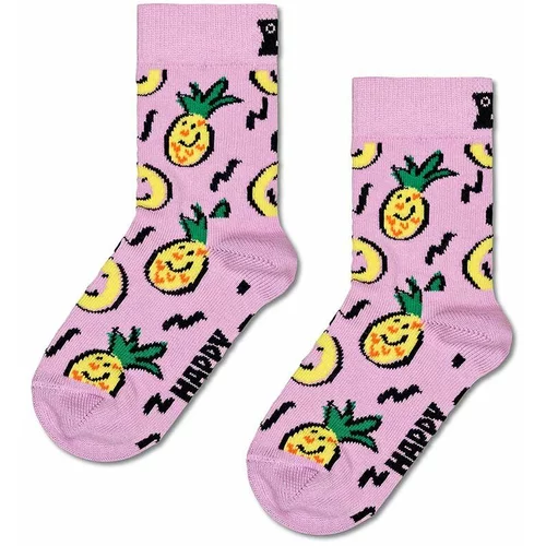 Happy Socks Otroške nogavice Kids Pineapple Sock roza barva