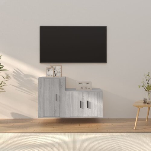 The Living Store Komplet TV omaric 2-delni siv sonoma inženirski les - Komplet TV Omaric, (21373834) Slike