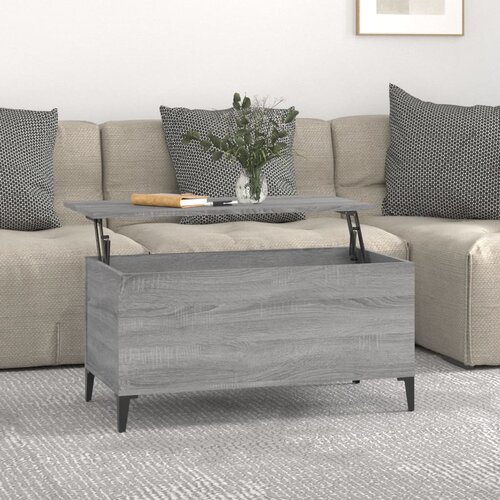 VidaXL Stolić za kavu siva boja hrasta 90x44,5x45 cm konstruirano drvo Slike