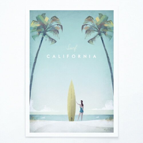 Travelposter Plakat California, A3 Slike