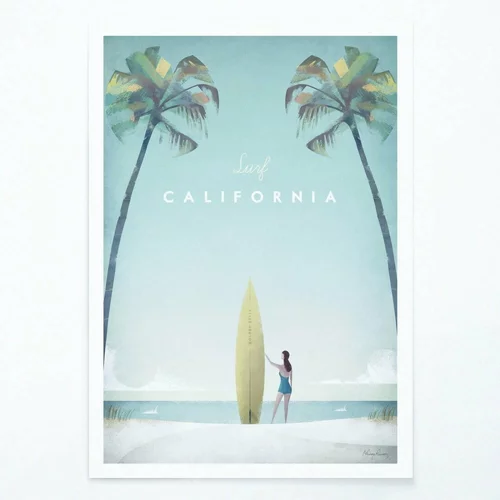 Travelposter Plakat California, A3