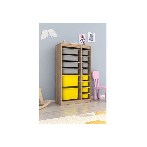 Hanah home vi&amp;scaron;enamenska polica montana xs 2D4N8U sonomo grey yellow Slike