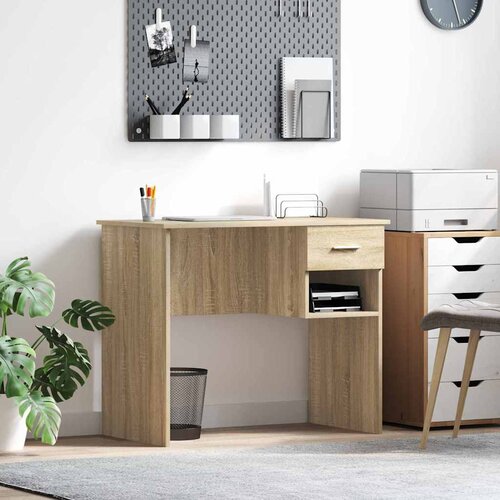  Stol s ladicama Sonoma hrast 90 x 49 x 75 cm Konstruirano drvo Cene