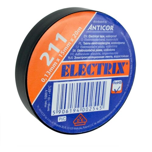 solight AP02C &minus; Izolaciona traka ELECTRIX 15mm x 20m crna Cene