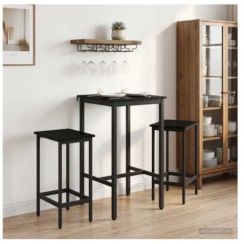 VidaXL Stol za bar 52 x 52 x 90 cm Konstruirano drvo Crni hrast - Crni hrast 52 x 52 x 90 cm Slike