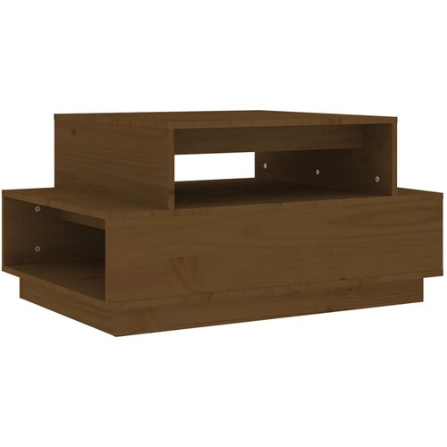 Maison Chic Klubska mizica - kavna mizica - Nizka mizica medeno rjava 80x55x40,5 cm trdna borovina, (21754020) Slike