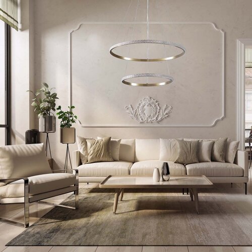  led luster na sajli diana LED/44W/230V 4000K prečnik 59 cm zlatna Slike