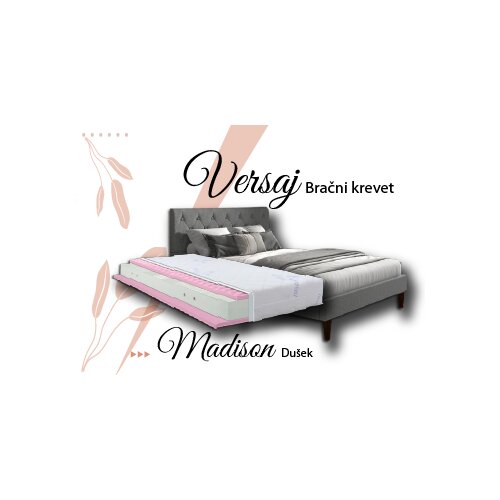 ABC Beds Design Versaj Bračni Krevet 201x149x112 cm + Madison Dušek za Bračni krevet 140x190 cm Cene