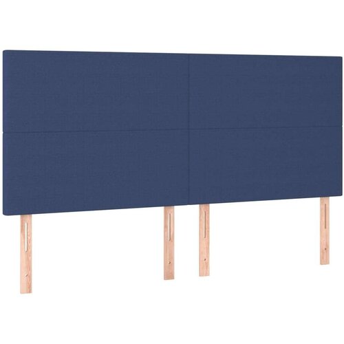  Krevet box spring s madracem LED plavi 160x200 cm od tkanine Slike