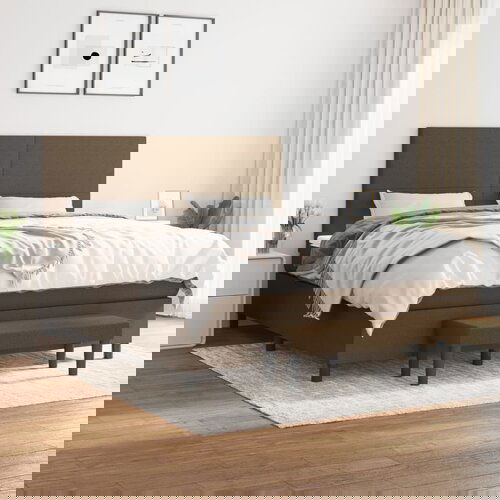 The Living Store Box spring postelja z vzmetnico temno rjava 180x200 cm blago - Box Spring Postelja, (21516721) Slike