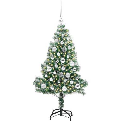 VidaXL Umjetno Božićno Drvo s Snježnim Flokom i LED Svjetlom 120 cm Slike