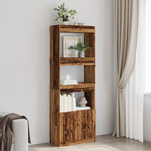 VidaXL Visoka komoda boja staro drvo 63x33x180 cm konstruirano drvo Slike