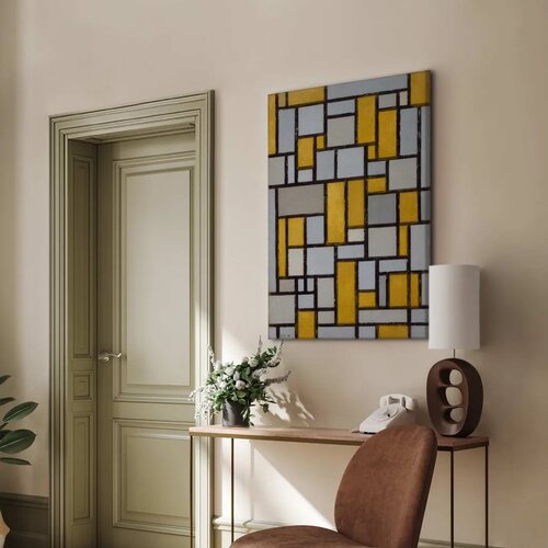  Slika - Piet Mondrian &amp;ndash; Composition with grid 17 60x90 Akustična Slike