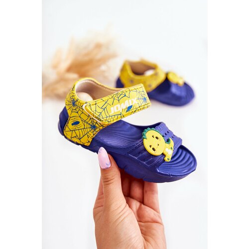 Kesi lightweight foam sandals for children with velcro navy blue asti Cene