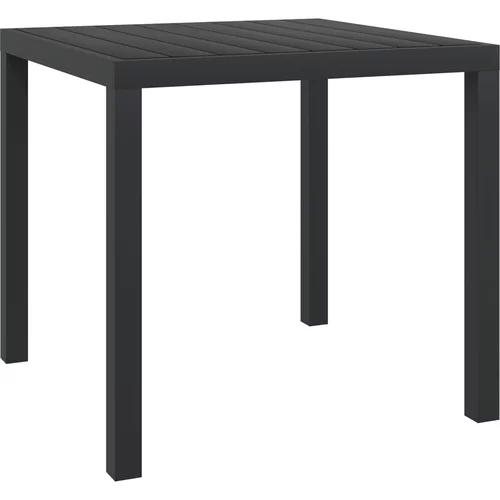  Vrtni stol crni 80 x 80 x 74 cm aluminijum i WPC