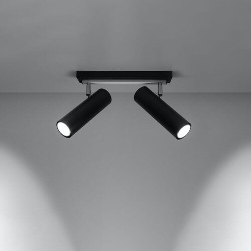 Nice Lamps črna stropna svetilka 6x30 cm mira – Cene